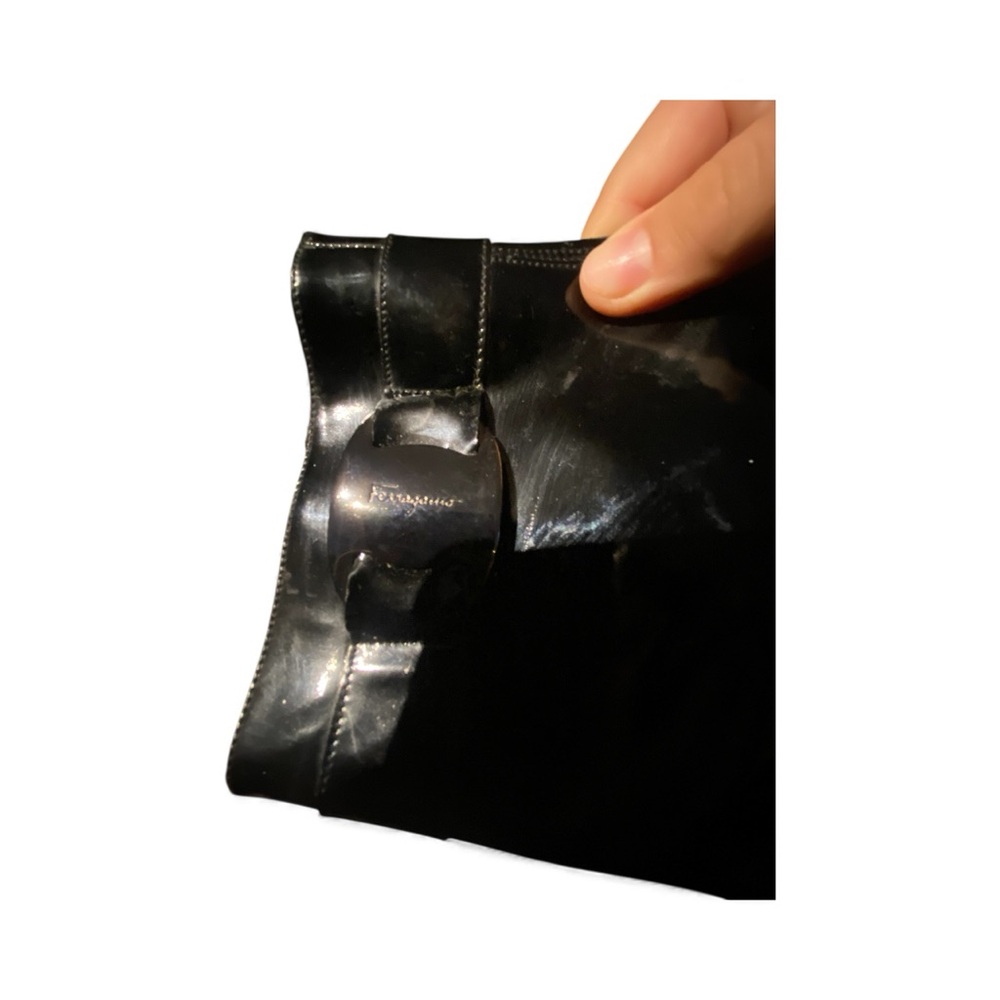 Salvatore Ferragamo Patent Leather Black Boots View 5